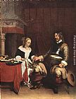 Man Offering a Woman Coins by Gerard ter Borch